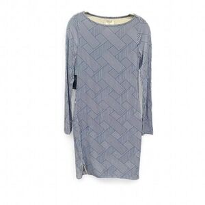 Blue and white Mott50 long sleeve‎ dress size Xs NWT (xs1)